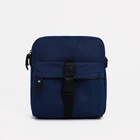 Сумка кросс-боди мужская TEXTURA, на молнии, 3 наружных кармана, 24×10×28 см, синяя - Фото 2