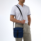 Сумка кросс-боди мужская TEXTURA, на молнии, 3 наружных кармана, 24×10×28 см, синяя - Фото 3