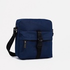 Сумка кросс-боди мужская TEXTURA, на молнии, 3 наружных кармана, 24×10×28 см, синяя - Фото 5