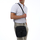 Сумка кросс-боди мужская TEXTURA, на молнии, 3 наружных кармана, 24×10×28 см, тёмно-серая - Фото 3