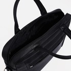 Сумка деловая на молнии TEXTURA, 2 наружных кармана, цвет чёрный - Фото 5