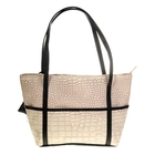 Сумка женская "Змея", 1 отдел, 4 наружных кармана, с кошельком, цвет светло-бежевый/черный - Фото 1