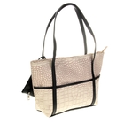 Сумка женская "Змея", 1 отдел, 4 наружных кармана, с кошельком, цвет светло-бежевый/черный - Фото 2