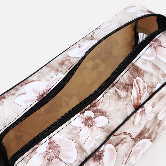 Косметичка на молнии, с сеткой, цвет бежевый 36932