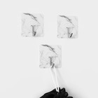 Крючки самоклеящиеся Доляна «Мрамор», 3 шт., 5.9×5.9×2 см - Фото 2