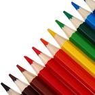 Карандаши цветные акварельные 12 цветов, «Гамма. Классические», с кистью, шестигранные, заточенные, картонная упаковка - Фото 3