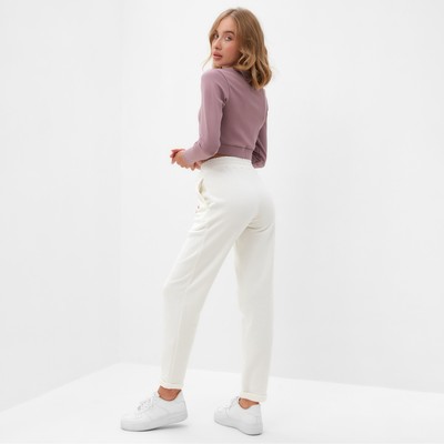 Брюки женские MINAKU: SPORTY & STYLISH, молочные, размер 42