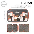 Пенал школьный, 2 секции, 12.5×20.5×4 см«Коты» - Фото 1