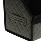 Органайзер кофр в автомобиль Cartage саквояж, экокожа стеганая, 50×30×30 см, серый - Фото 5