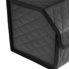 Органайзер кофр в багажник автомобиля Cartage саквояж, экокожа стеганая, 53 см, черный - Фото 9