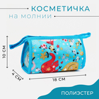 Косметичка на молнии, цвет голубой 9837443 - фото 9993355