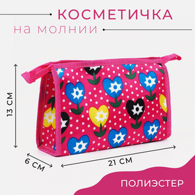 Косметичка на молнии, цвет розовый 9837722