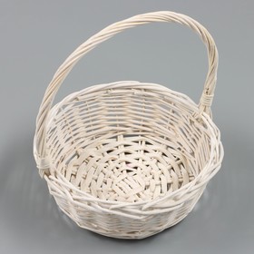 Корзина плетёная, 23×9/27 см, белая