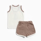 Комплект (майка/шорты) детский,цвет авокадо/бежевый, рост 92 см - фото 24551370