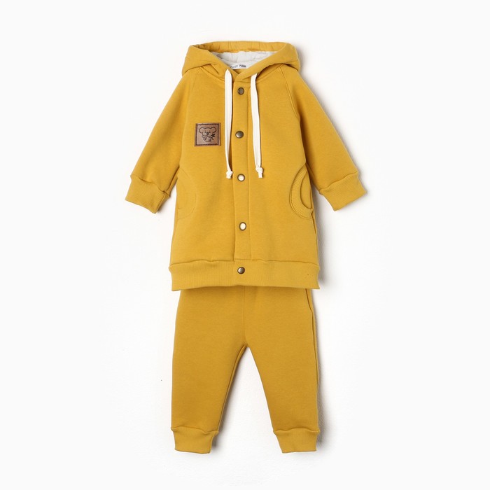 Комплект (кофточка/штанишки) детский НАЧЁС, цвет горчица, рост 74 см - Фото 1