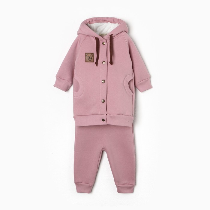 Комплект (кофточка/штанишки) детский НАЧЁС, цвет пудра, рост 80 см - Фото 1