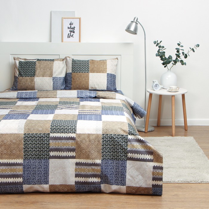 КПБ 1,5сп Экономь и Я "Лоскутное полотно" 143*215см, 145*214см,50*70см-1шт,60г/м2,микрофибра