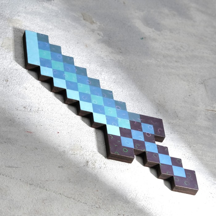 Сувенир деревянный "Нож", 20 см, пиксельный, алмазный - фото 1907775706