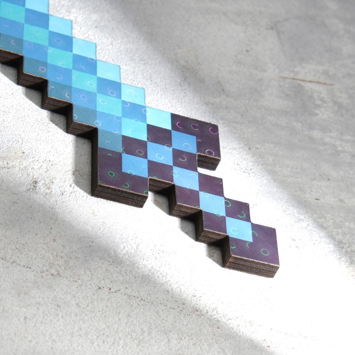 Сувенир деревянный "Нож", 20 см, пиксельный, алмазный - фото 1907775708