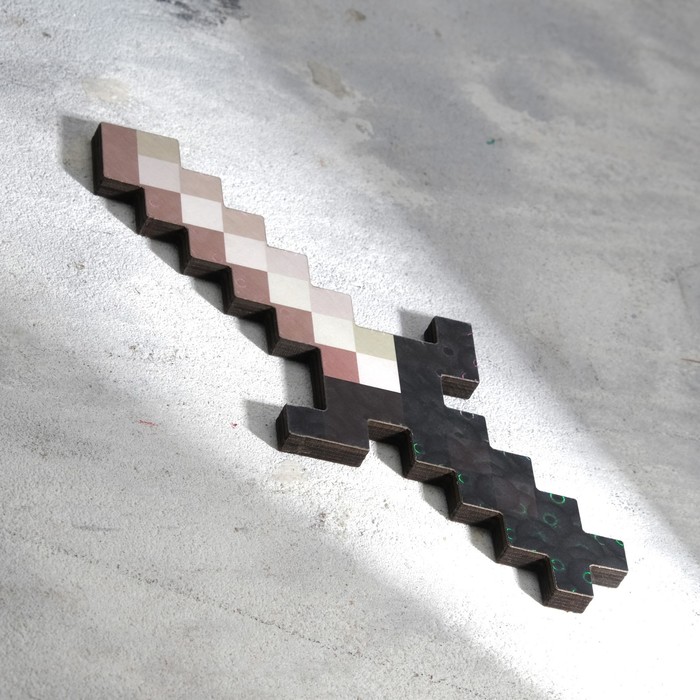 Сувенир деревянный "Нож", 20 см, пиксельный, с чёрной ручкой МИКС - Фото 1