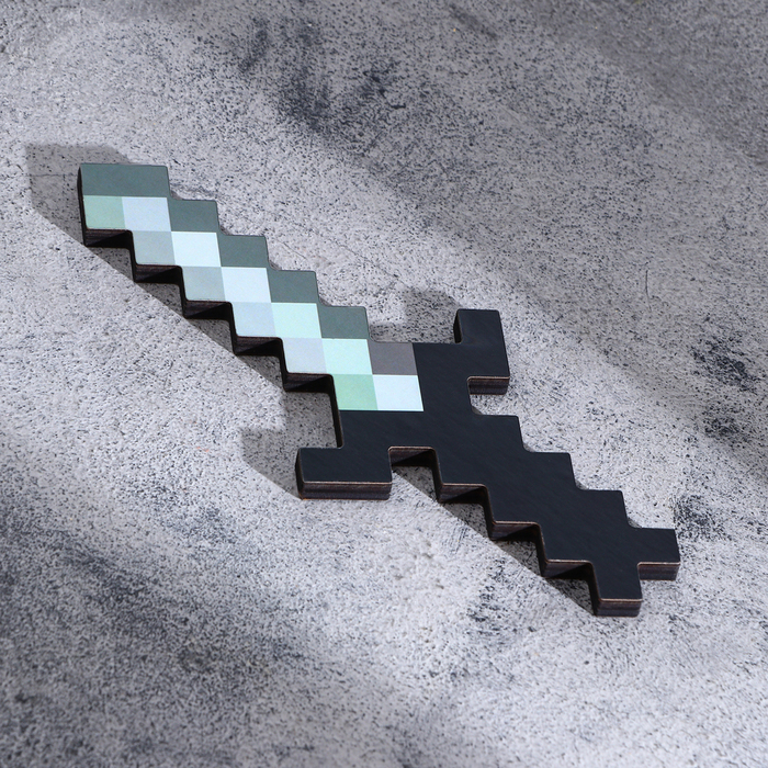Сувенир деревянный "Нож", 20 см, пиксельный, с чёрной ручкой МИКС - фото 1906328149
