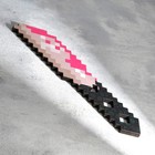 Сувенир деревянный "Нож", 20 см, пиксельный, с розовым клинком - фото 51810343