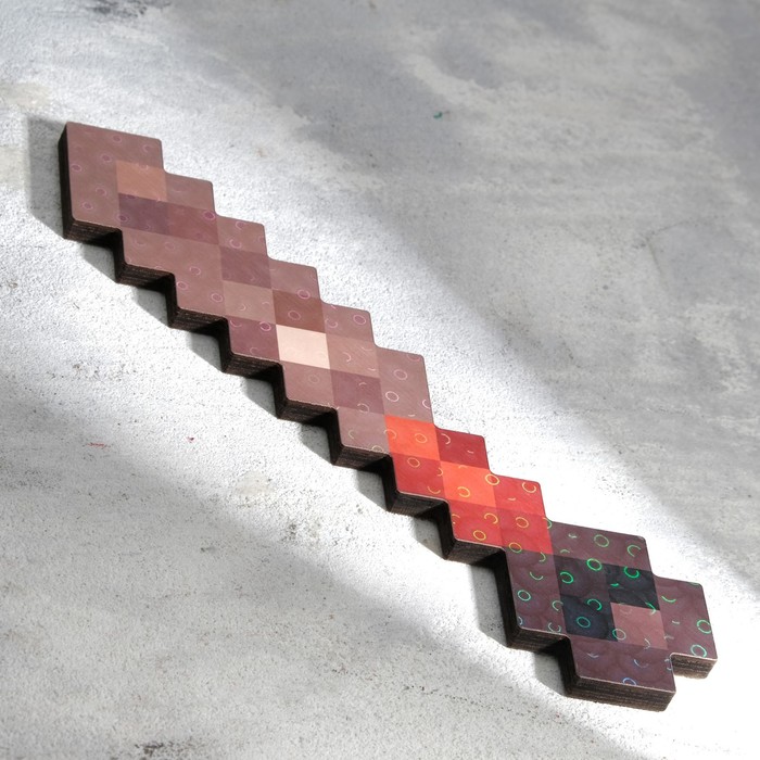 Сувенир деревянный "Нож", 20 см, пиксельный - фото 1907775718