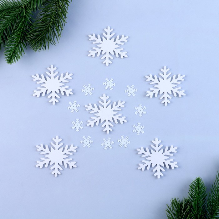 Декор «Снежинки», белые - Фото 1