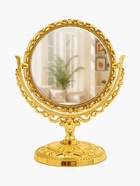 Зеркало настольное, двустороннее, с увеличением, d зеркальной поверхности 10 см, цвет золотистый - Фото 3