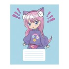 Тетрадь 12 листов в частую косую линию Calligrata «Аниме», обложка мелованный картон, ВД-лак, блок офсет, белизна 95%, МИКС - Фото 4