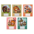 Тетрадь 12 листов в частую косую линию Calligrata «Животное племя», обложка мелованный картон, ВД-лак, блок офсет, белизна 95%, МИКС - Фото 1