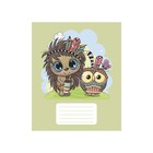 Тетрадь 12 листов в частую косую линию Calligrata «Животное племя», обложка мелованный картон, ВД-лак, блок офсет, белизна 95%, МИКС - Фото 3