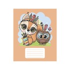 Тетрадь 12 листов в частую косую линию Calligrata «Животное племя», обложка мелованный картон, ВД-лак, блок офсет, белизна 95%, МИКС - Фото 4