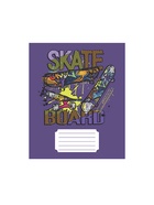 Тетрадь 12 листов в линейку, Calligrata SkateBoard, серые листы, МИКС 9492385 - фото 6044562