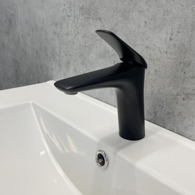 Смеситель для раковины Comforty FC074A-CMT, картридж 35 мм, цвет чёрный матовый