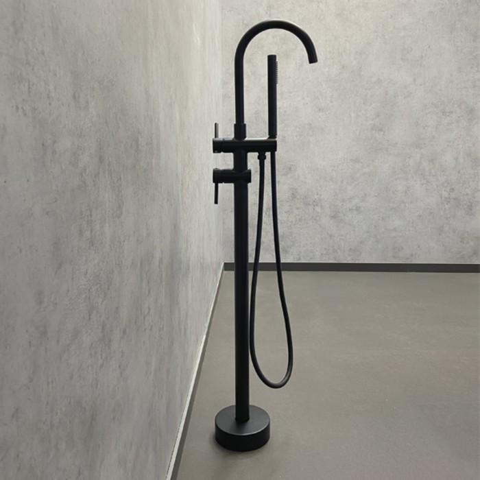 Смеситель напольный для ванны Comforty FE018M-CMT, цвет чёрный матовый - Фото 1