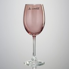 Бокал для вина «За любовь», 360 мл, розовый - фото 1079048