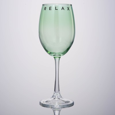 Бокал для вина с надписью Relax, 360 мл, зеленый