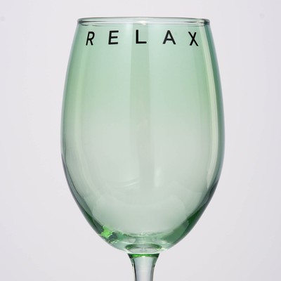 Бокал для вина с надписью Relax, 360 мл, зеленый