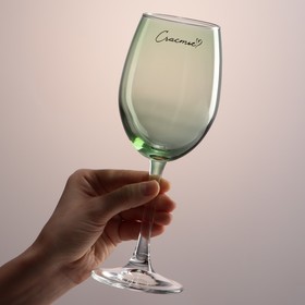 Бокал для вина «Счастье», 360 мл, зеленый