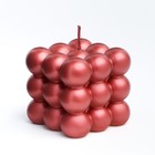 Свеча фигурная "Баблс" большой куб, 5х5х5 см, красный, в коробке - Фото 5