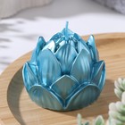 Свеча фигурная "Лотос", 6,6х6,5 см, бирюзовый, в коробке - фото 22638686