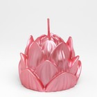 Свеча фигурная "Лотос", 6,6х6,5 см, розовый перламутр, в коробке - Фото 4