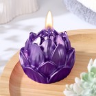 Свеча фигурная "Лотос", 6,6х6,5 см, фиолетовый, в коробке - Фото 2