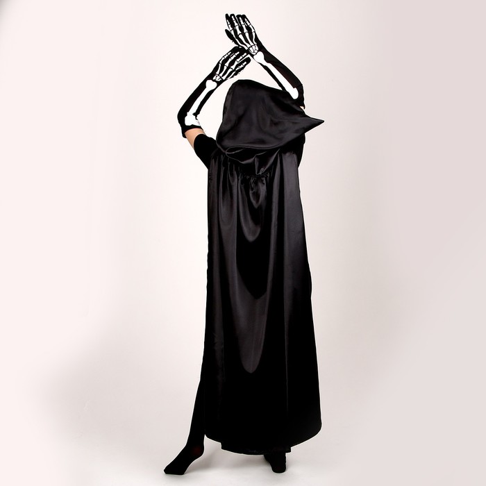 Карнавальный костюм «Хэллоуин чёрный», плащ 120 см, маска, гольфы, перчатки - фото 1884240715