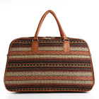 Сумка дорожная, 2 отдела на молниях, длинный ремень, цвет рыжий/разноцветный - фото 24663718