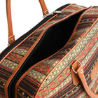 Сумка дорожная, 2 отдела на молниях, длинный ремень, цвет рыжий/разноцветный - фото 24663719