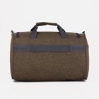 Сумка спортивная на молнии, 2 наружных кармана, длинный ремень, цвет хаки - фото 22379326