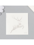 Переводная тату на тело синяя водостойкая «Горный олень», 6×6 см - фото 43744517