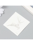 Переводная тату на тело синяя водостойкая «Горный олень», 6×6 см - фото 43744518